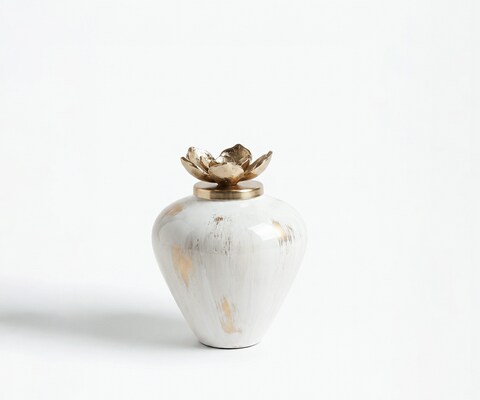 Vase Florena B19 x T19 x H24 cm Glas Kintsugi Handgemacht