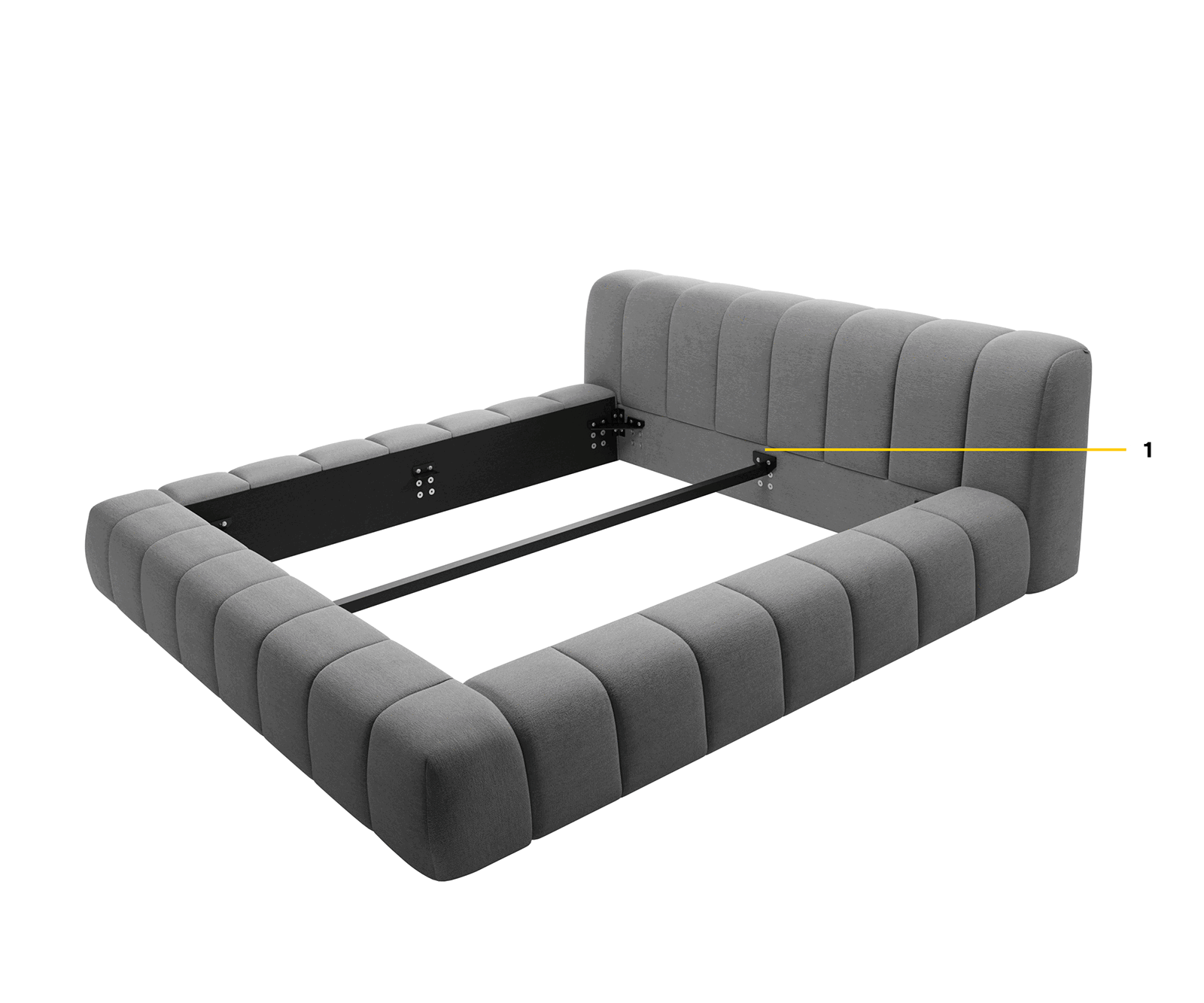Polsterbettgestell Cutio 140x200 cm Bouclé Silbergrau 8