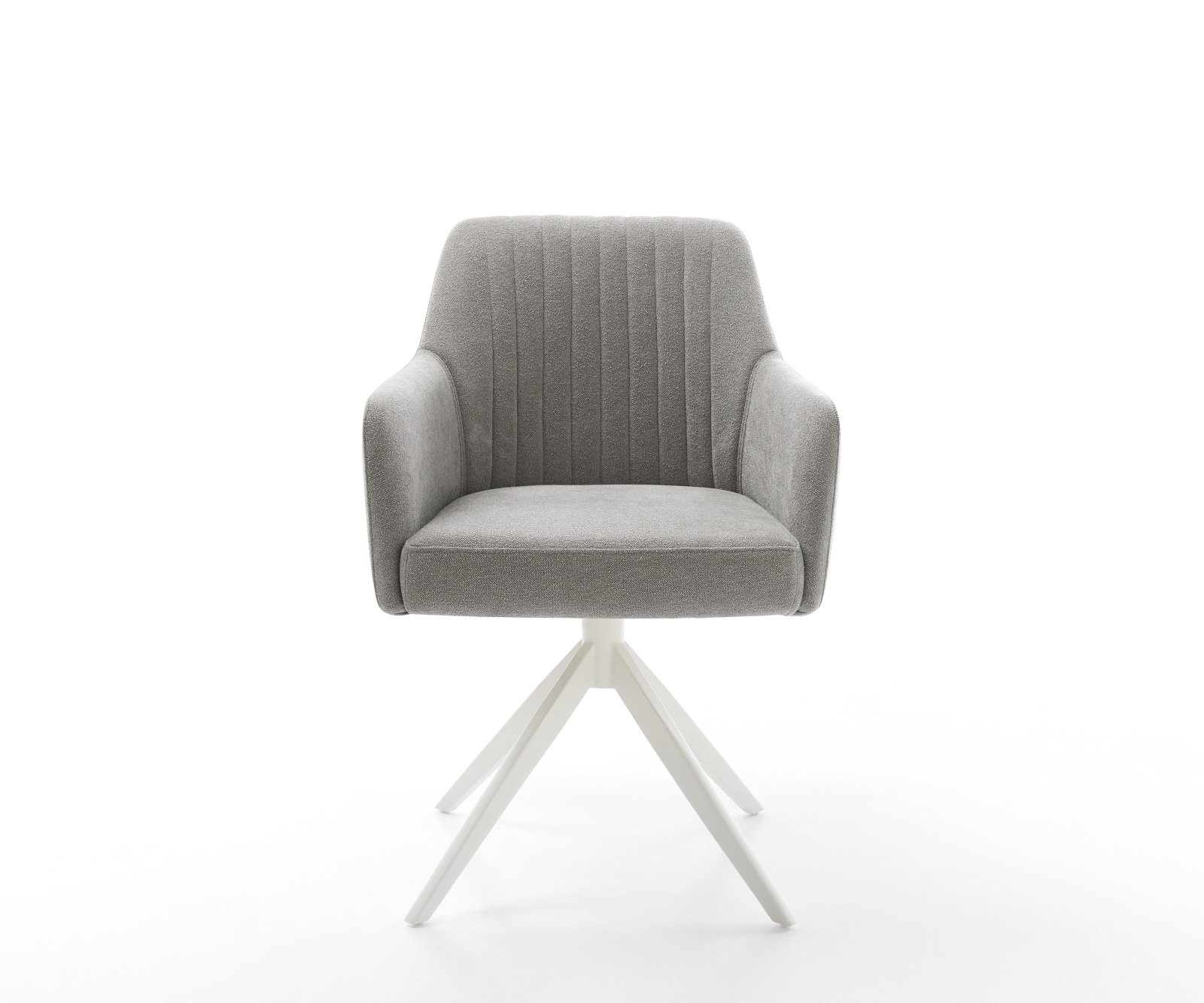 Drehstuhl Greg-Flex Strukturstoff Soft Grau Kreuzgestell breit Weiß 360° drehbar Wippfunktion Taschenfederkern 2