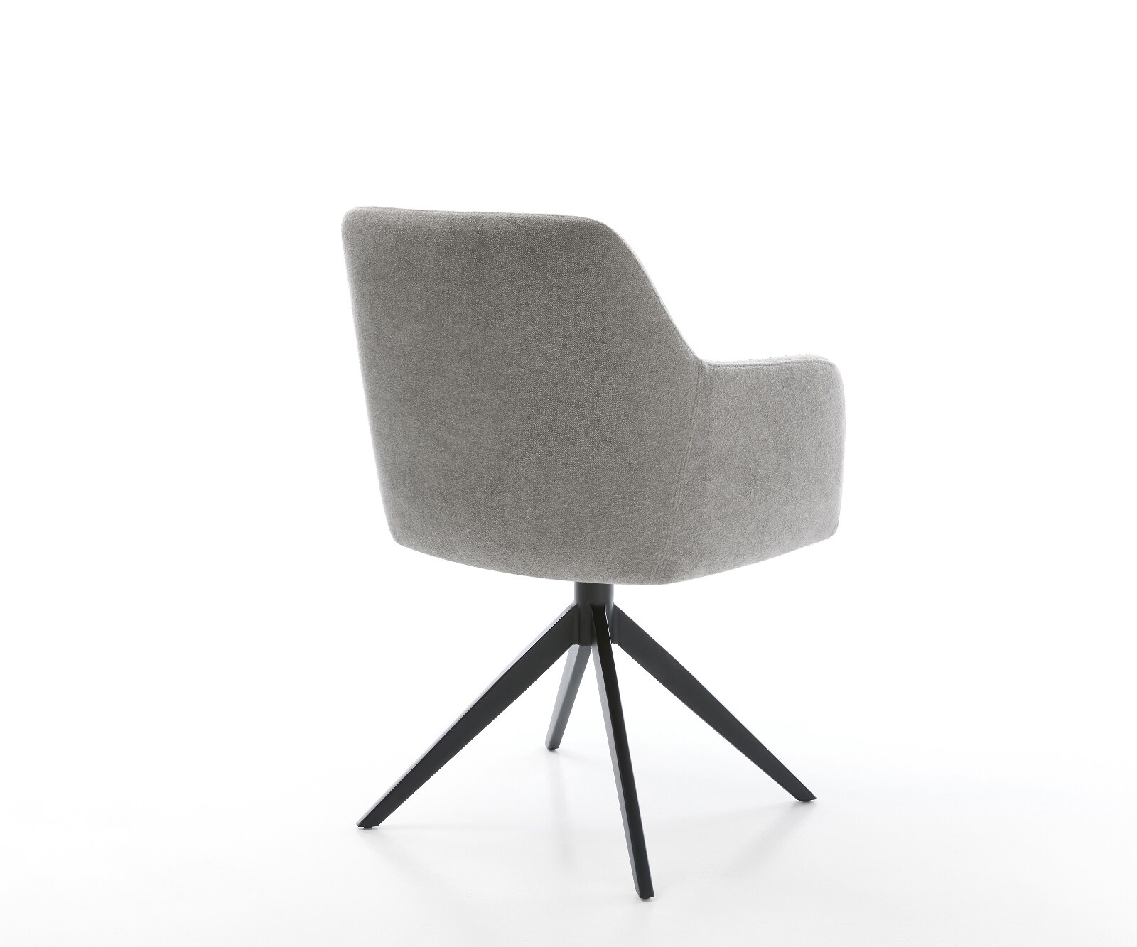 Drehstuhl Greg-Flex Strukturstoff Soft Grau Kreuzgestell breit Schwarz 360° drehbar Wippfunktion Taschenfederkern 5