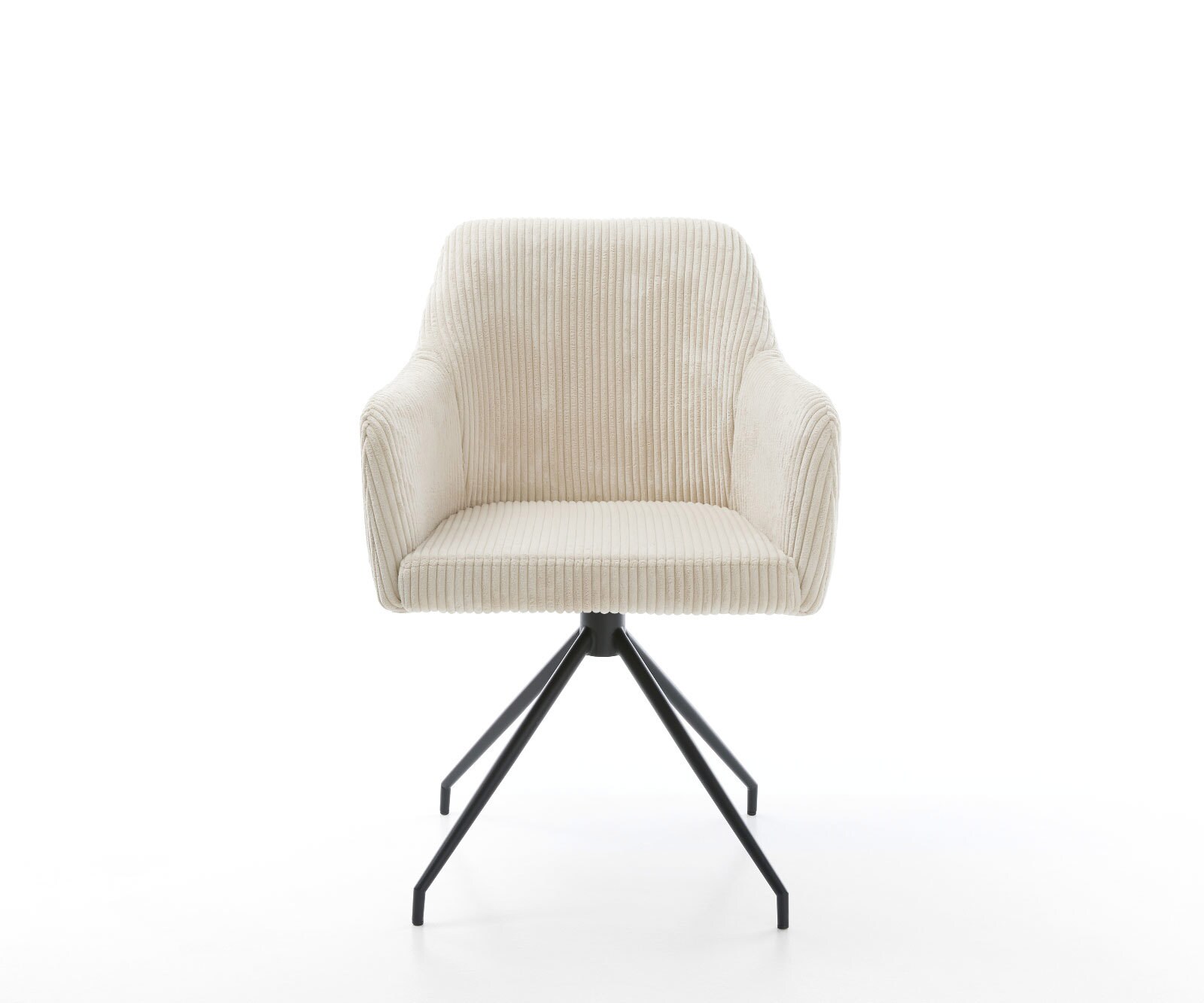 Esszimmerstuhl Greg-Flex Cord Beige Kreuzgestell konisch Schwarz Taschenfederkern 2