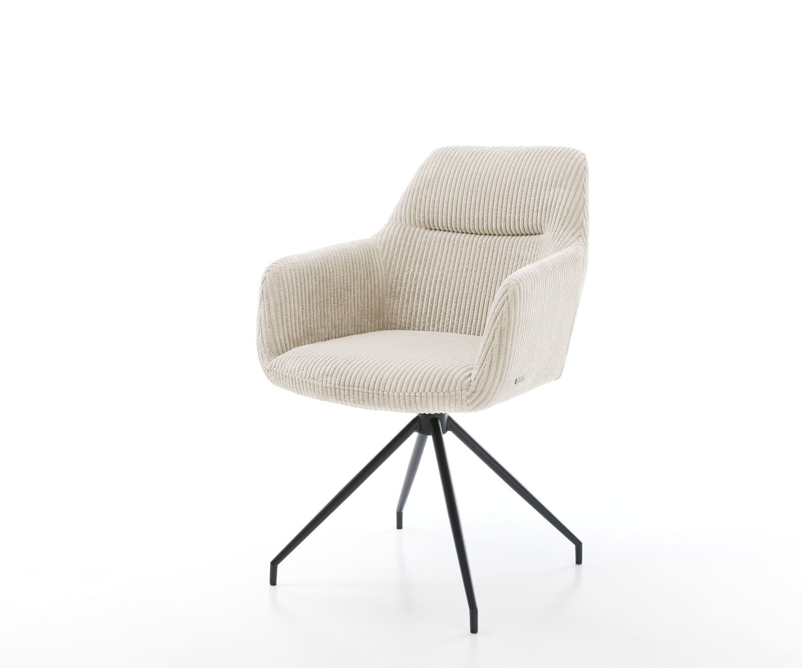 Esszimmerstuhl Pejo-Flex Cord Beige Kreuzgestell konisch Schwarz Taschenfederkern 1
