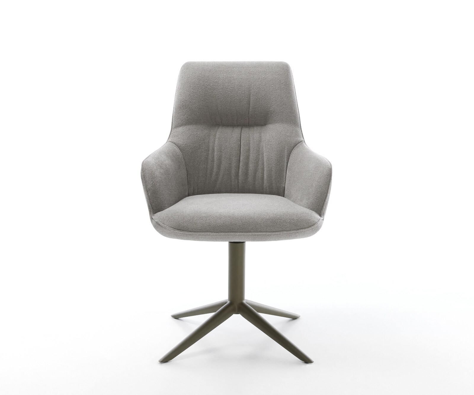 Drehstuhl Zelia-Flex mit Armlehnen Strukturstoff Soft Grau Fußkreuz Effektfinish Titan 360° drehbar Wippfunktion Taschenfederkern 2