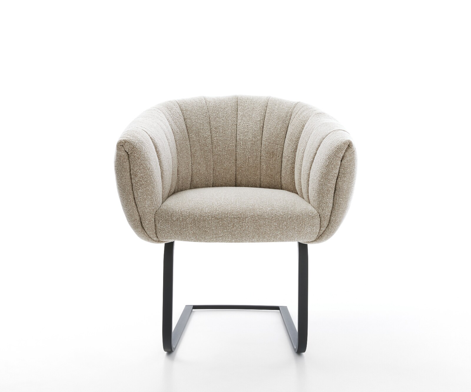 Freischwinger Jada-Flex Webstoff Soft Beige Freischwinger flach Schwarz Taschenfederkern 1