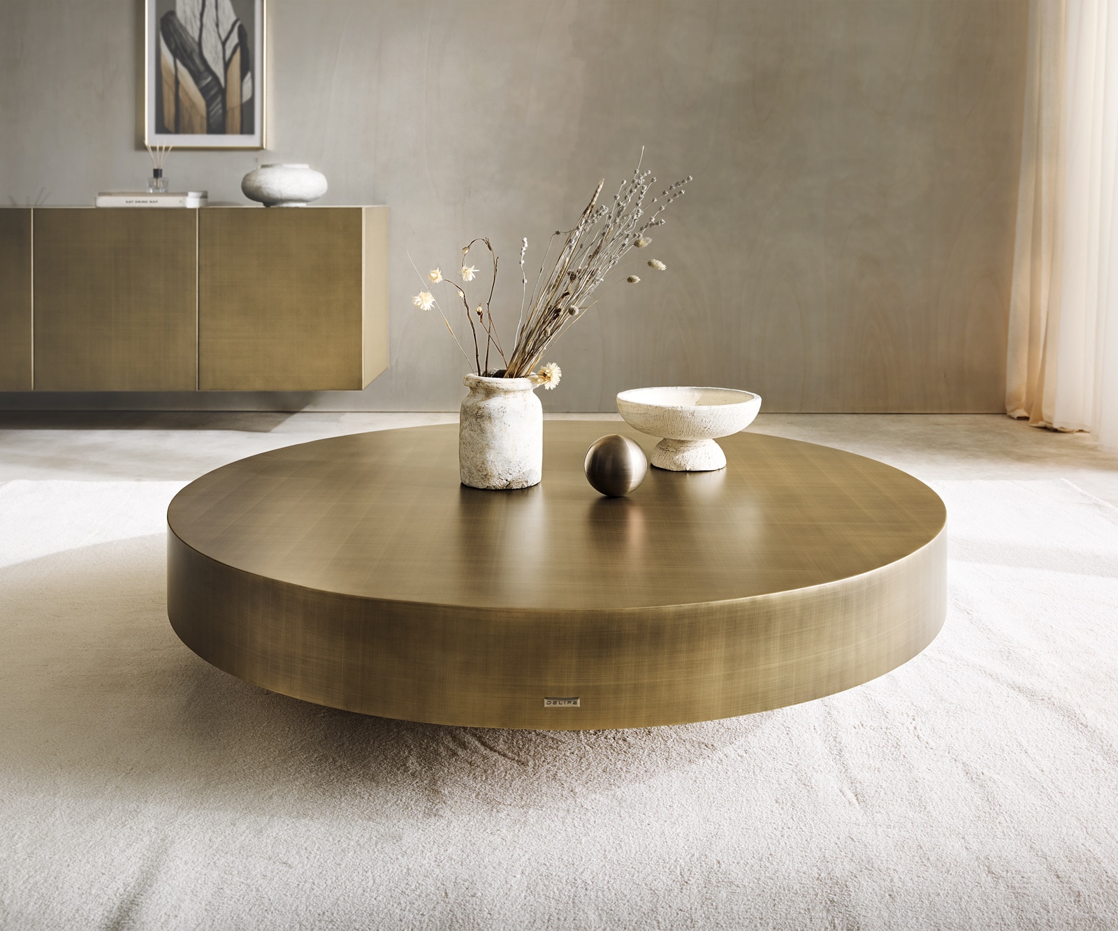 Couchtisch Ryo 120x30 cm Metallic Gold 4 Couchtisch Ryo 120x30 cm Metallic Gold 4