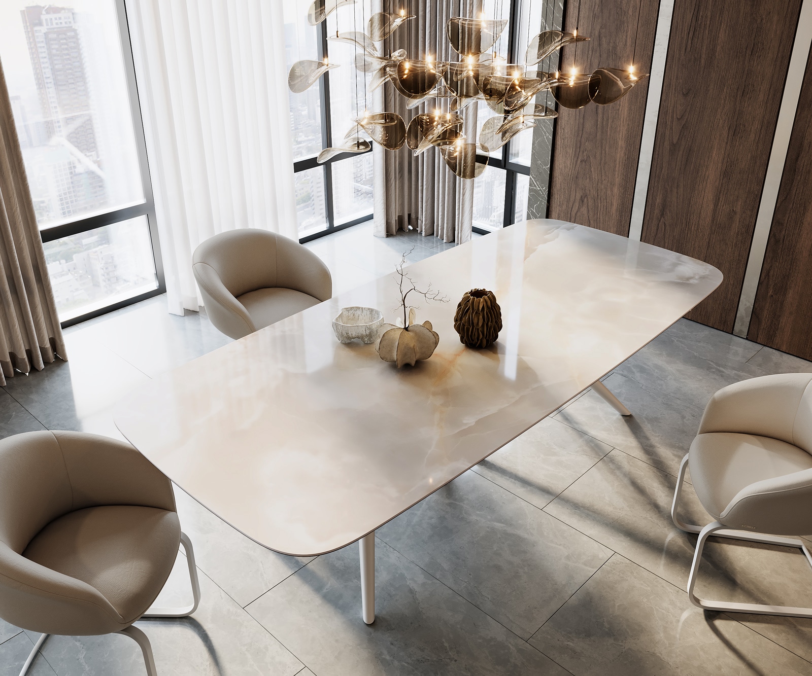 Esstisch Edge Boot 270x120 Keramik Iris FMG Onice Grigio Estelar rund Metall Weiß 4 Esstisch Edge Boot 270x120 Keramik Iris FMG Onice Grigio Estelar rund Metall Weiß 4