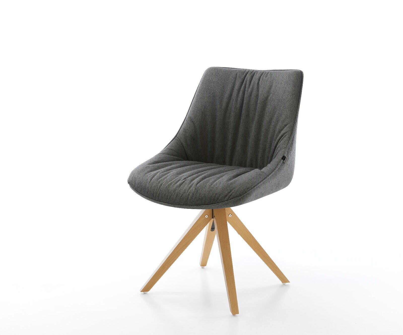 Drehstuhl Elda-Flex Strukturstoff Anthrazit Holzgestell kantig Natur 180° d günstig online kaufen