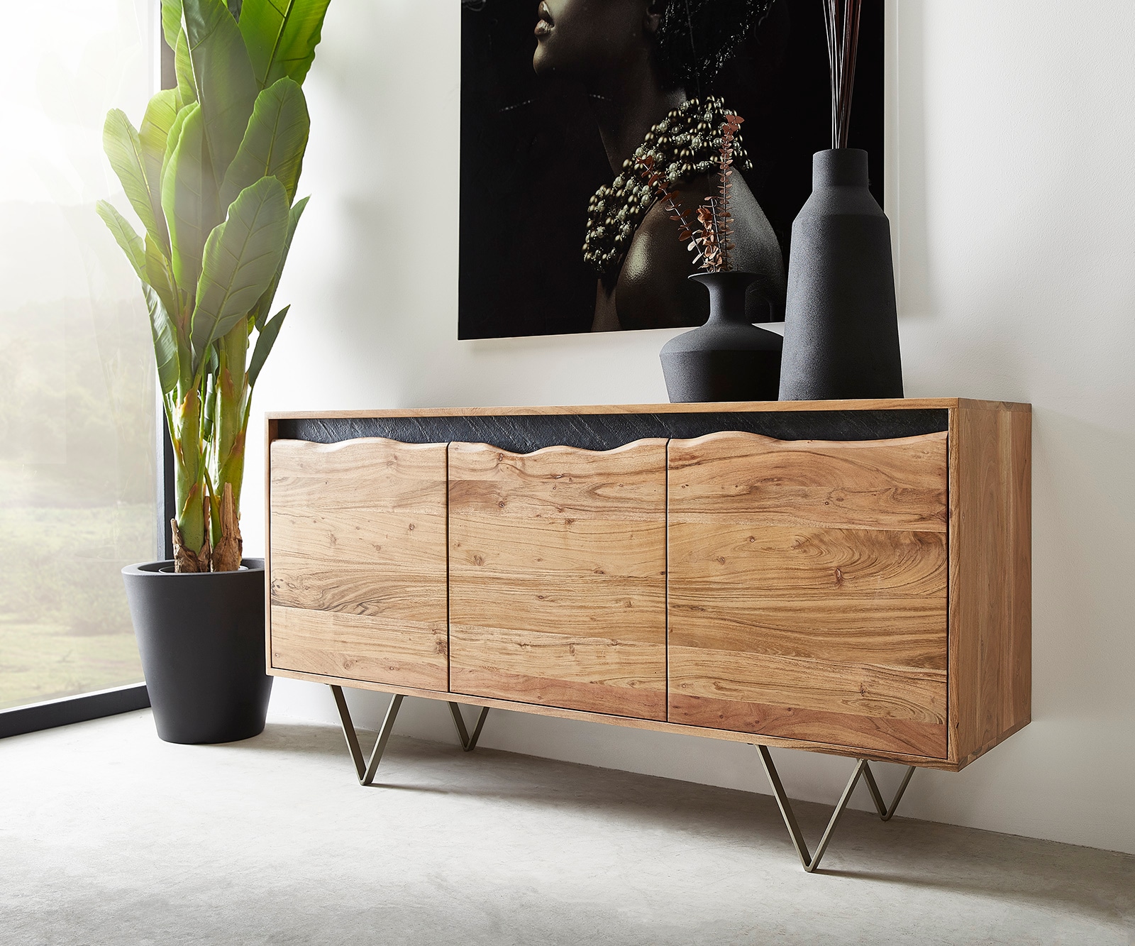 Sideboard Stonegrace Akazie Massivholz Baumkante Sideboard Stonegrace Akazie Massivholz Baumkante