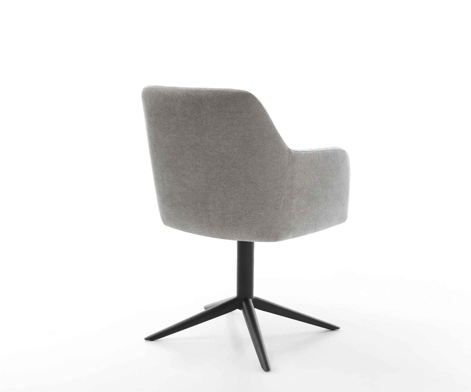 Drehstuhl Greg-Flex Strukturstoff Soft Grau Fußkreuz Schwarz 360° drehbar Wippfunktion Taschenfederkern 5