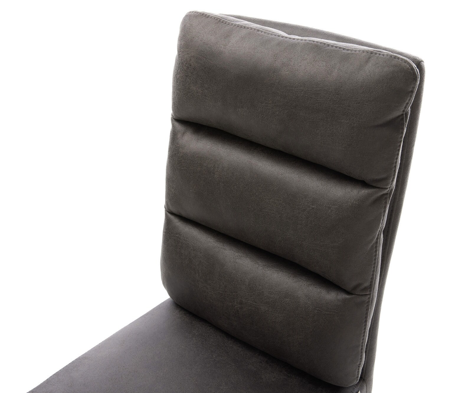 Drehstuhl Pela-Flex Mikrofaser Anthrazit Vintage Kreuzgestell breit Edelstahl 360° drehbar Wippfunktion Taschenfederkern 3