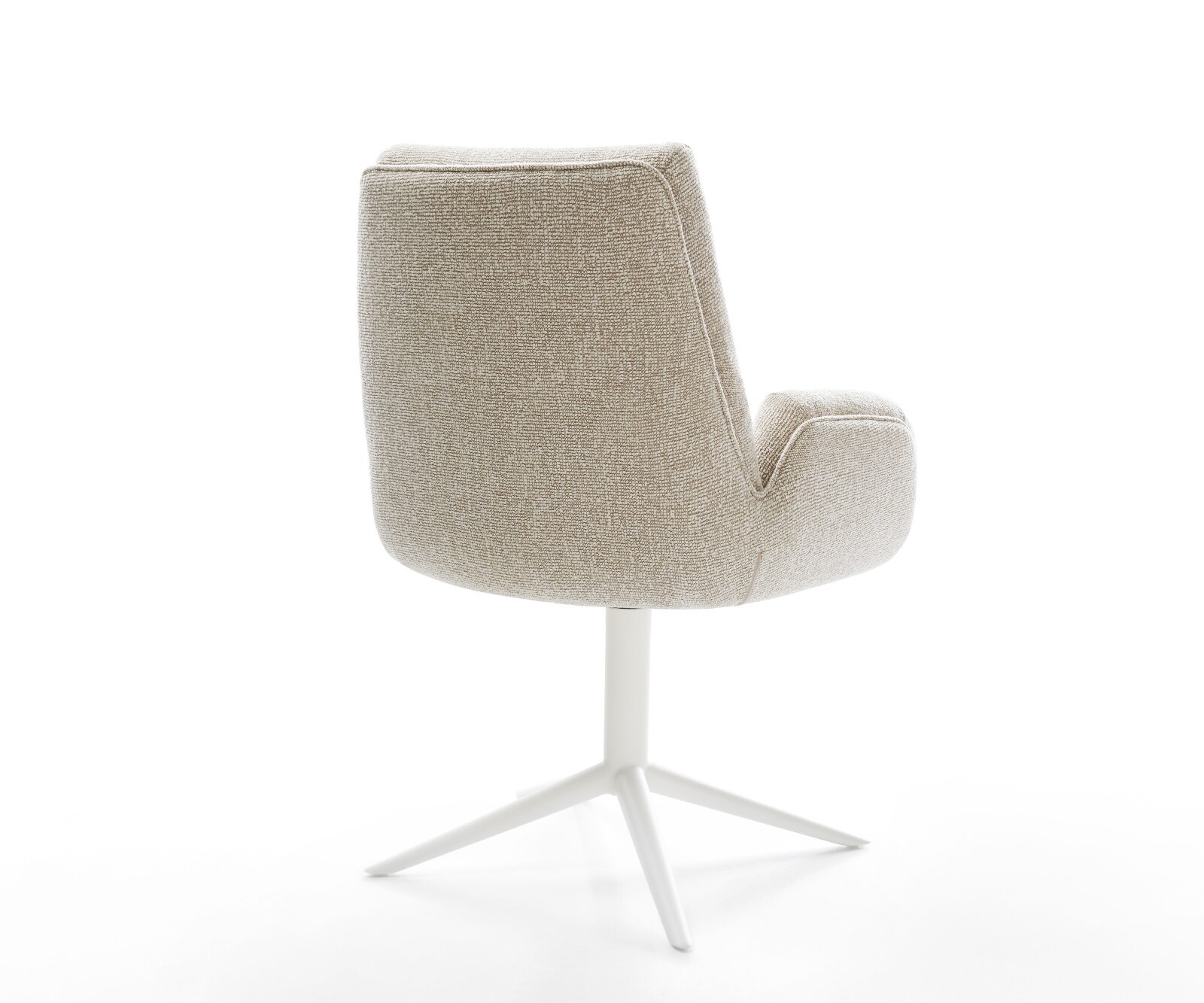 Drehstuhl Clea-Flex Webstoff Soft Beige Fußkreuz Weiß 360° drehbar Wippfunktion 4