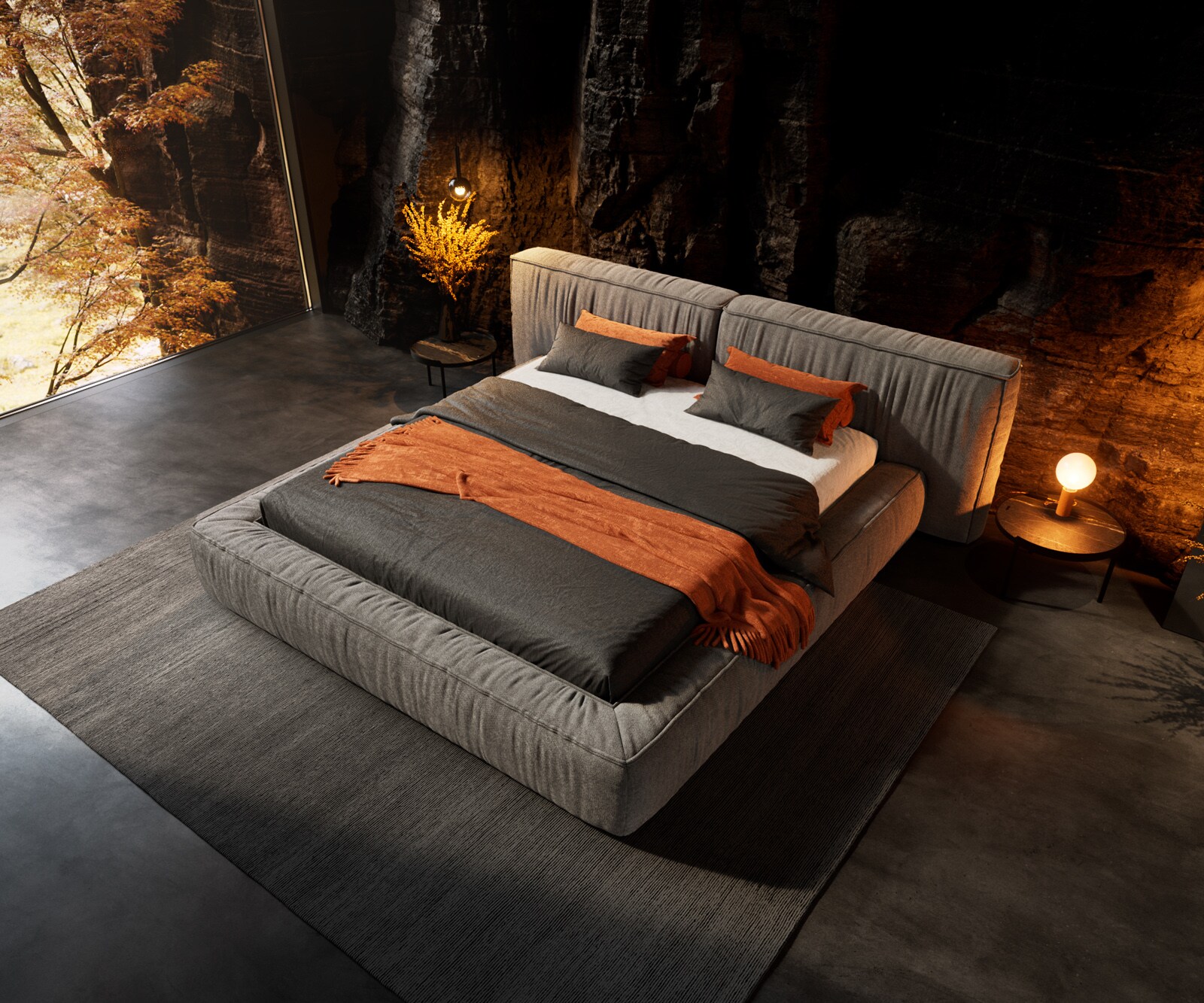 Polsterbettgestell Coperti 180x200 cm Mikrofaser Grau 3