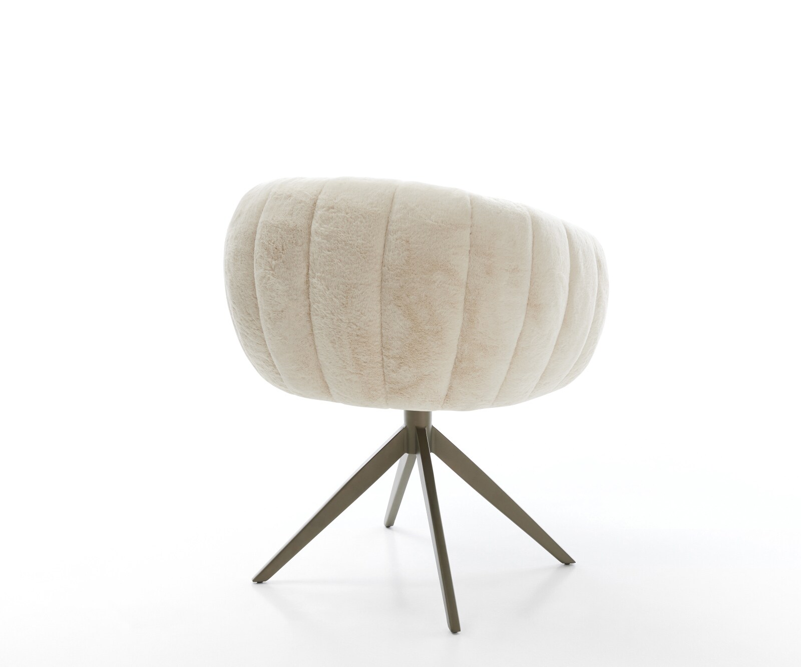 Drehstuhl Jada-Flex Plüsch Creme-Weiß Kreuzgestell breit Effektfinish Titan 360° drehbar Wippfunktion Taschenfederkern 5