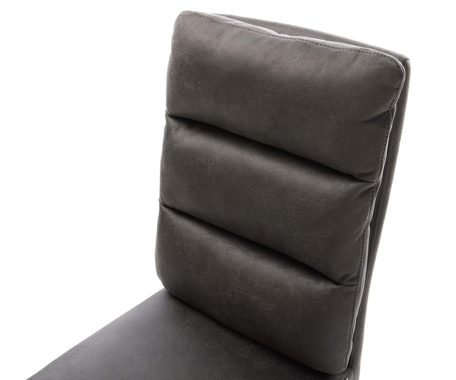 Drehstuhl Pela-Flex Mikrofaser Anthrazit Vintage Kreuzgestell breit Schwarz 360° drehbar Wippfunktion Taschenfederkern 3