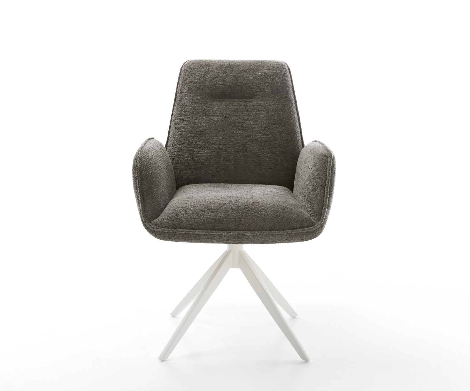 Drehstuhl Zoa-Flex Bouclé Soft Schlamm Kreuzgestell breit Weiß 360° drehbar Wippfunktion Taschenfederkern 1