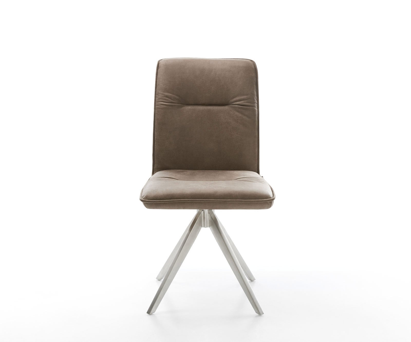 Esszimmerstuhl Vinjo-Flex Mikrofaser Taupe Vintage Kreuzgestell kantig Edelstahl 1 Esszimmerstuhl Vinjo-Flex Mikrofaser Taupe Vintage Kreuzgestell kantig Edelstahl 1