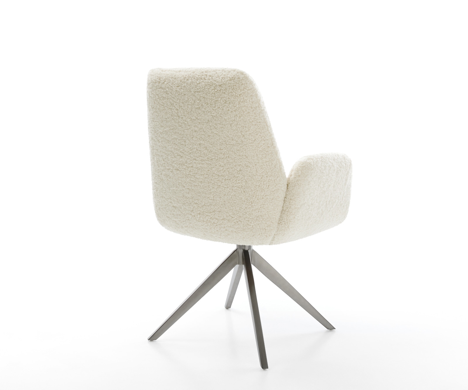 Drehstuhl Zoa-Flex Teddystoff Beige Kreuzgestell breit Graphit 360° drehbar Wippfunktion Taschenfederkern 5