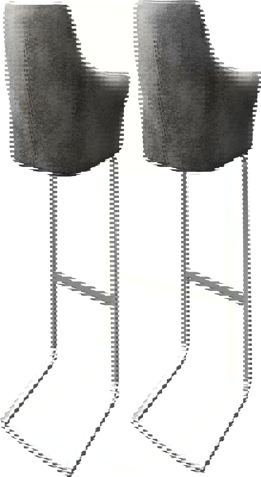 Barstuhl Yulo-Flex Vintage Grau Freischwinger flach Edelstahl 4