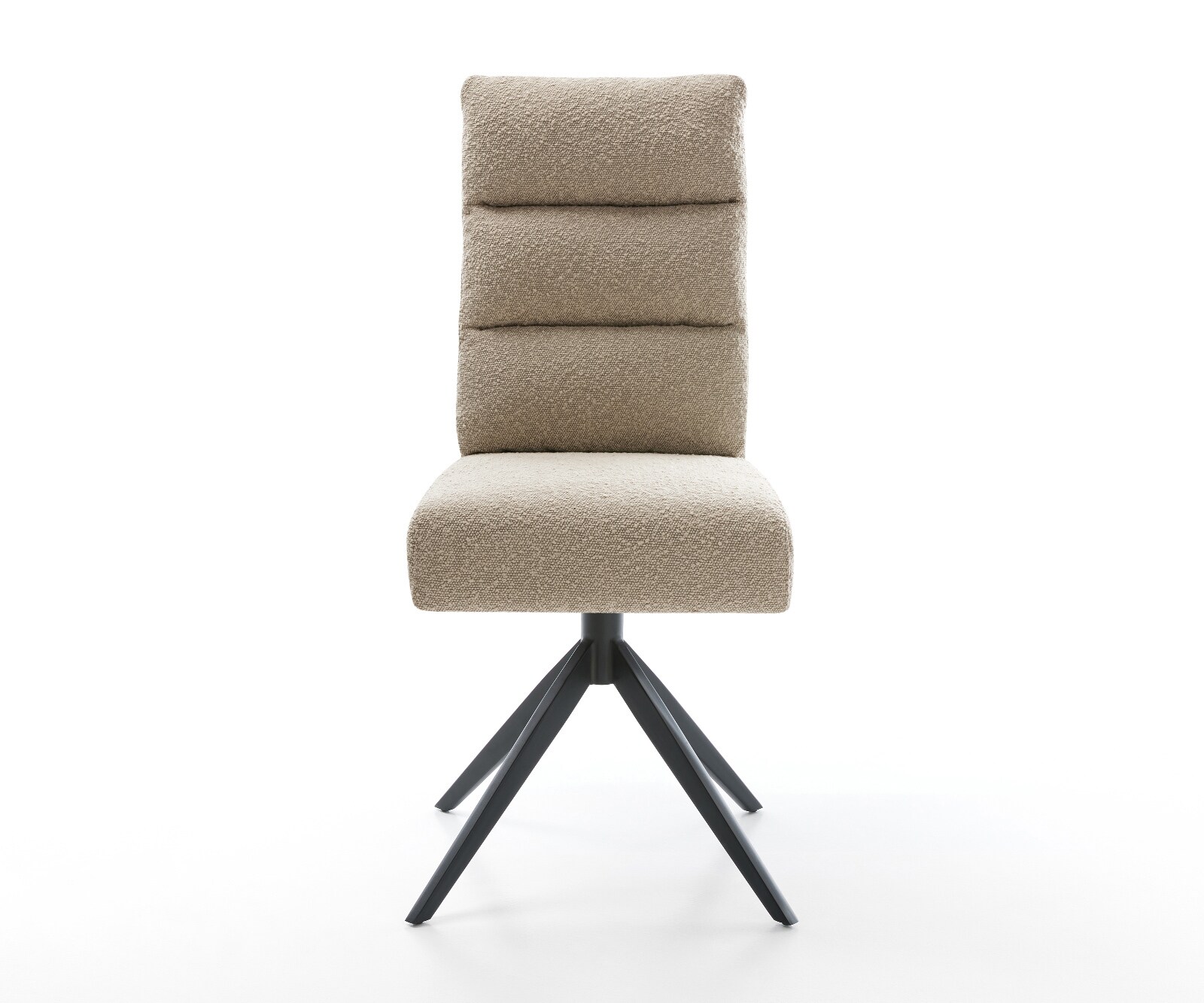 Drehstuhl Pela-Flex Bouclé Schlamm Kreuzgestell breit Schwarz 360° drehbar Wippfunktion Taschenfederkern 1
