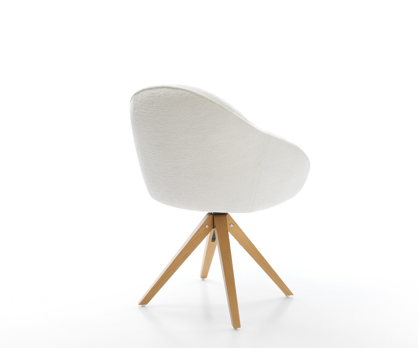 Drehstuhl Gaio-Flex Bouclé Soft Beige Holzgestell kantig Natur 180° drehbar 4