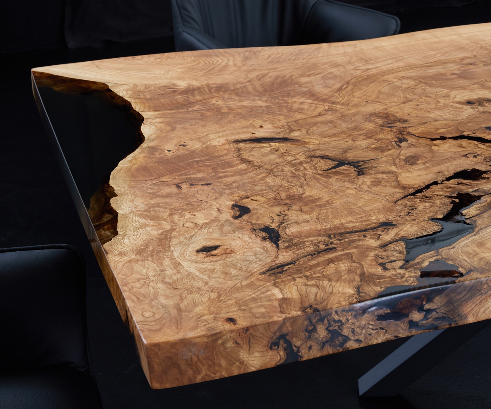 Tischplatte Esche Natur 200 cm Epoxid Unikat Nr. 34334 5