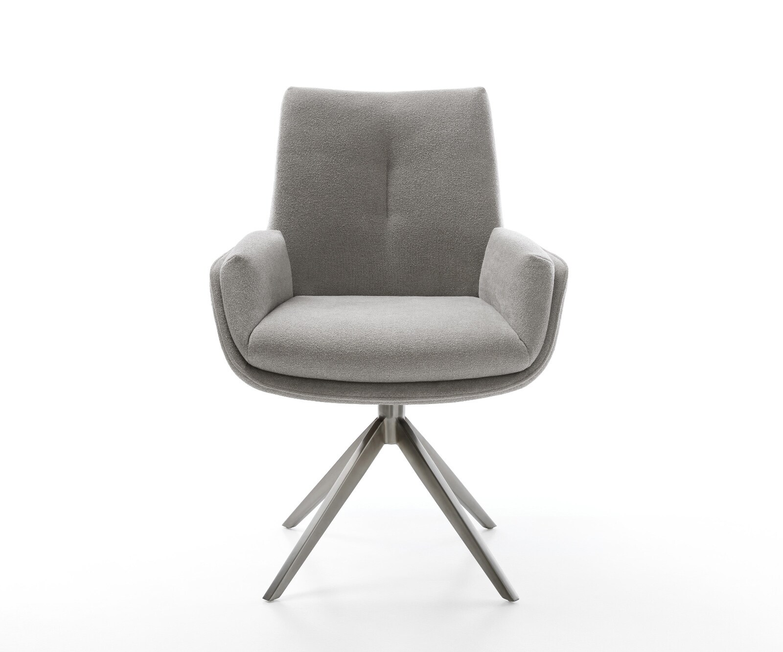 Drehstuhl Clea-Flex Strukturstoff Soft Grau Kreuzgestell breit Graphit 360° drehbar Wippfunktion 2