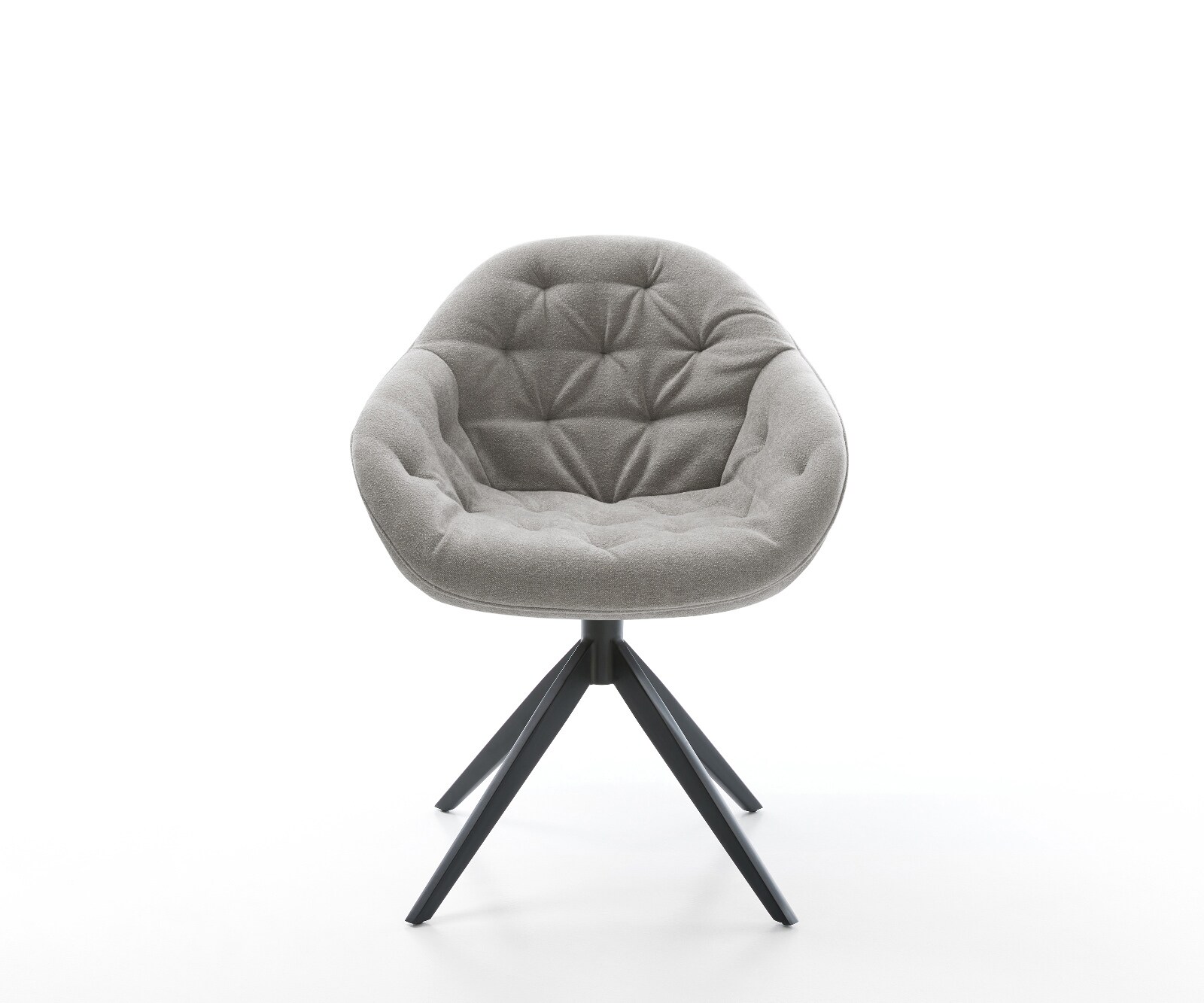 Drehstuhl Gaio-Flex Strukturstoff Soft Grau Kreuzgestell breit Schwarz 360° drehbar Wippfunktion 1
