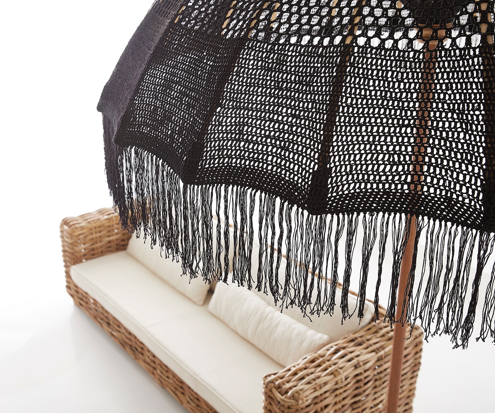 Sonnenschirm Makrame schwarz D200 H250cm (Grundartikel) 2 Sonnenschirm Makrame schwarz D200 H250cm (Grundartikel) 2