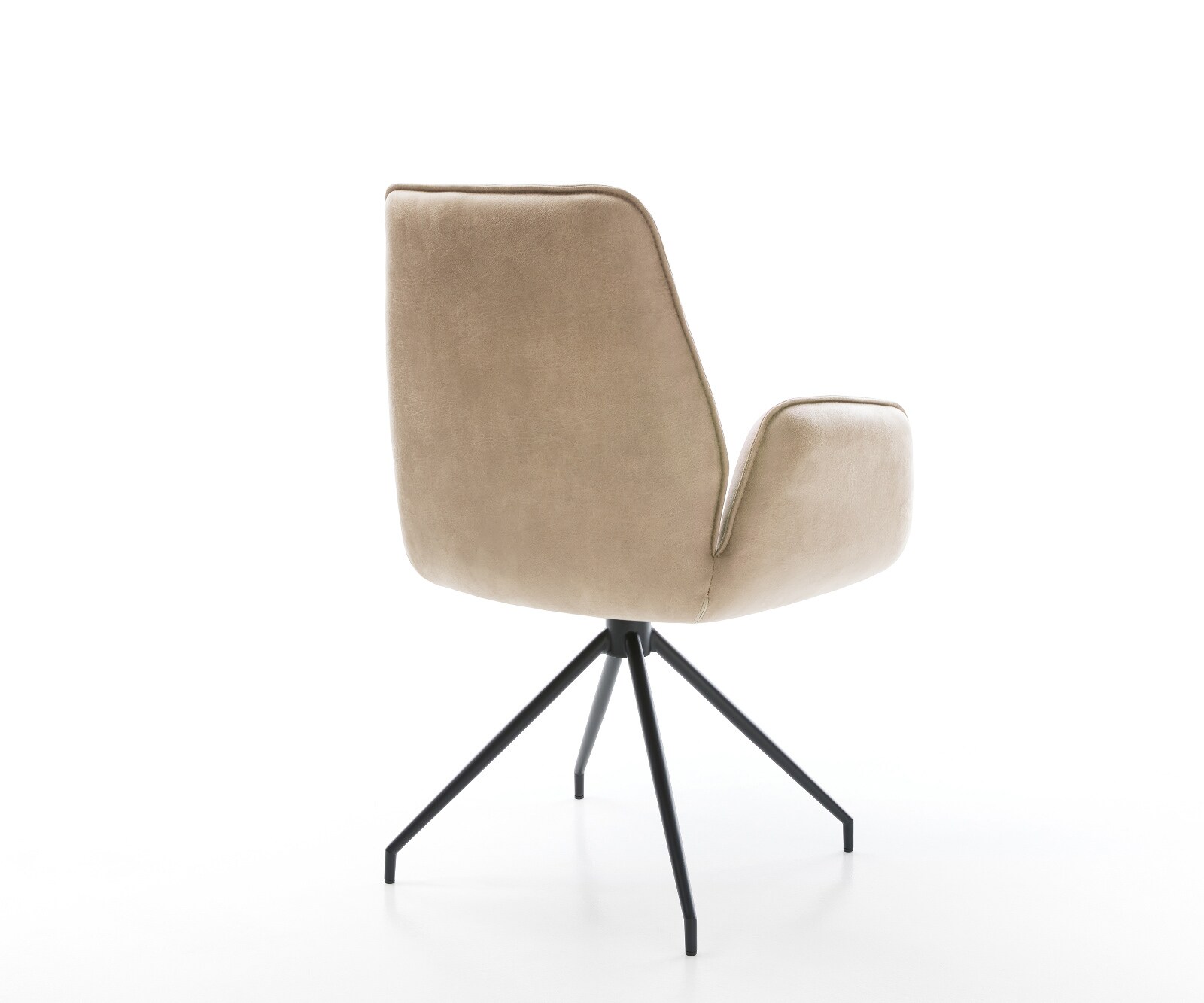 Esszimmerstuhl Zoa-Flex Mikrofaser Beige Vintage Kreuzgestell konisch Schwarz Taschenfederkern 5