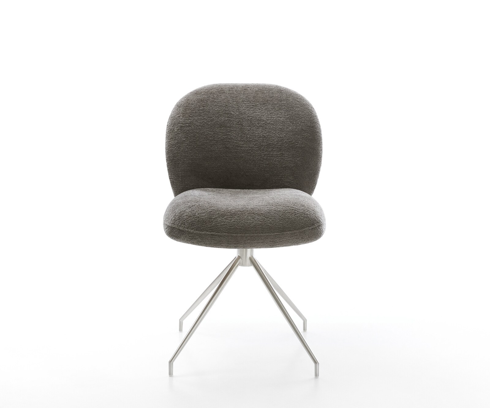 Esszimmerstuhl Nube-Flex Bouclé Soft Schlamm Kreuzgestell konisch Edelstahl Taschenfederkern 2