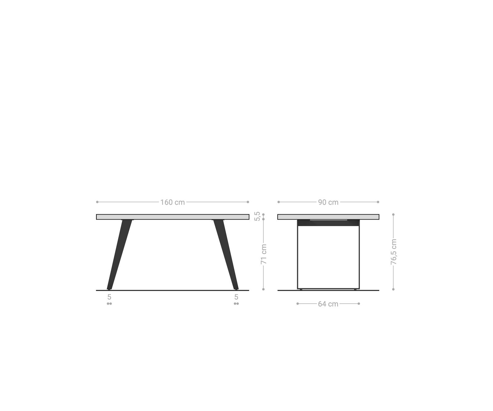 Esstisch Edge 160x90 XL Akazie Natur Edelstahl Schräg Live-Edge 7