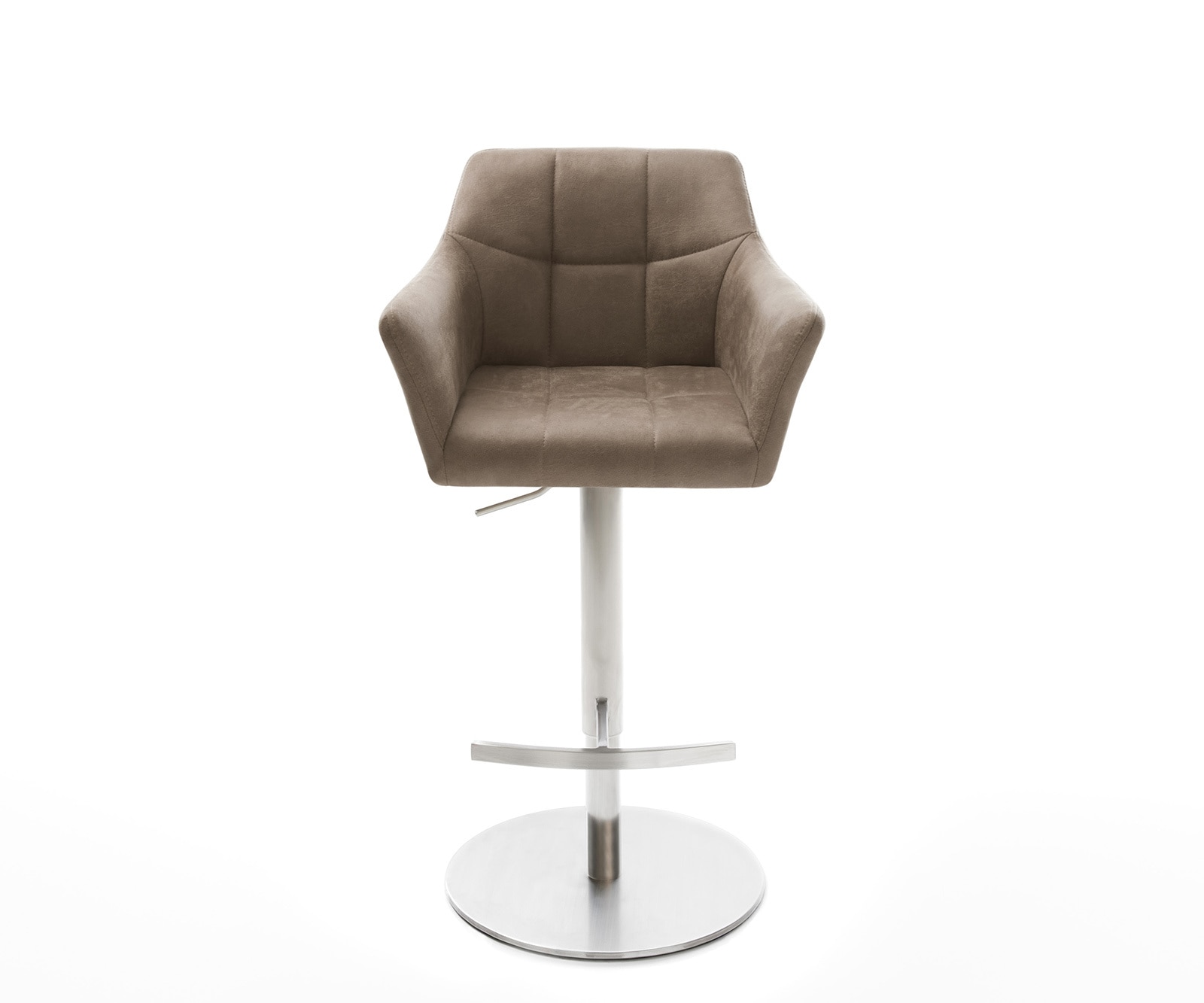 Barstuhl Yulo-Flex Vintage Taupe Drehfuß höhenverstellbar Edelstahl 1