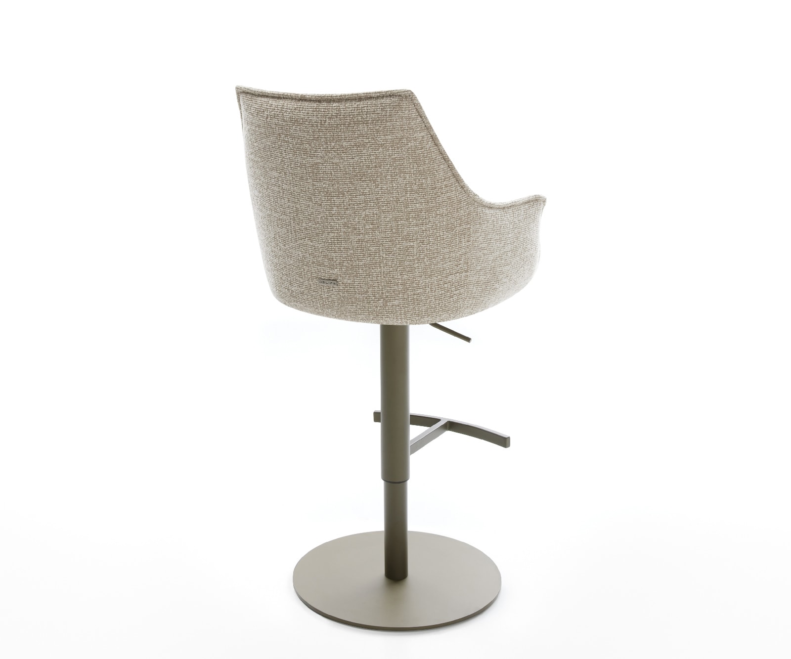 Barstuhl Alja-Flex Webstoff Soft Beige Drehfuß höhenverstellbar Metall Titanfarben Taschenfederkern 5