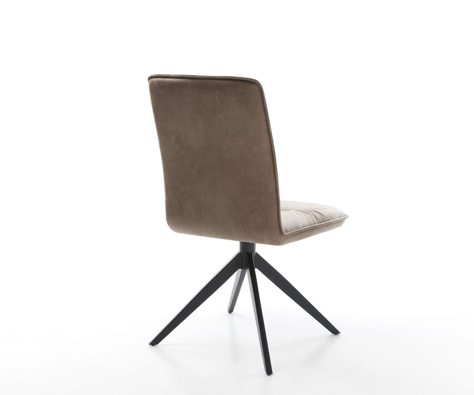 Drehstuhl Vinjo-Flex Mikrofaser Taupe Vintage Kreuzgestell breit Schwarz 360° drehbar Wippfunktion 5