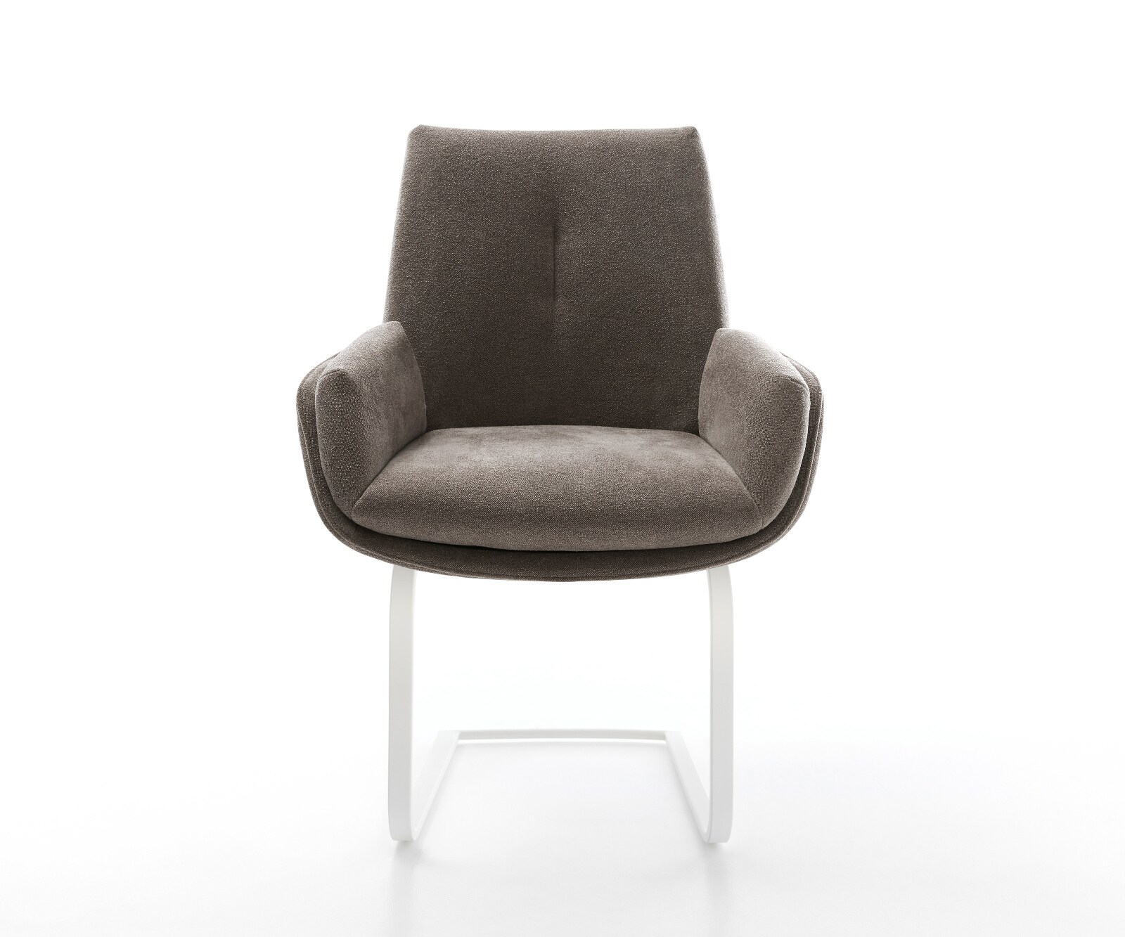 Freischwinger Clea-Flex Strukturstoff Soft Taupe Freischwinger flach Weiß 1