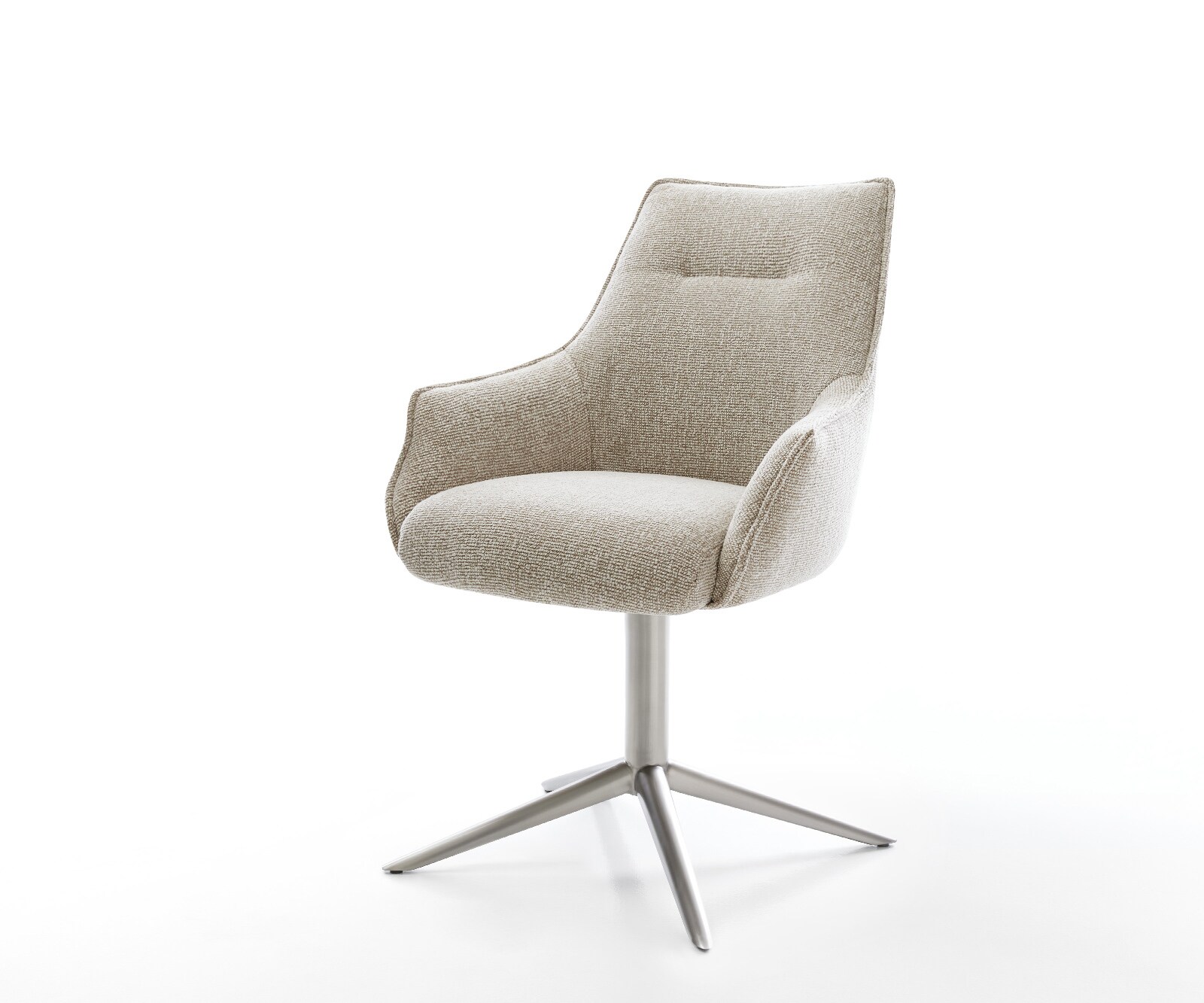 Drehstuhl Alja-Flex mit Armlehnen Webstoff Soft Beige Fußkreuz Edelstahl 36 günstig online kaufen