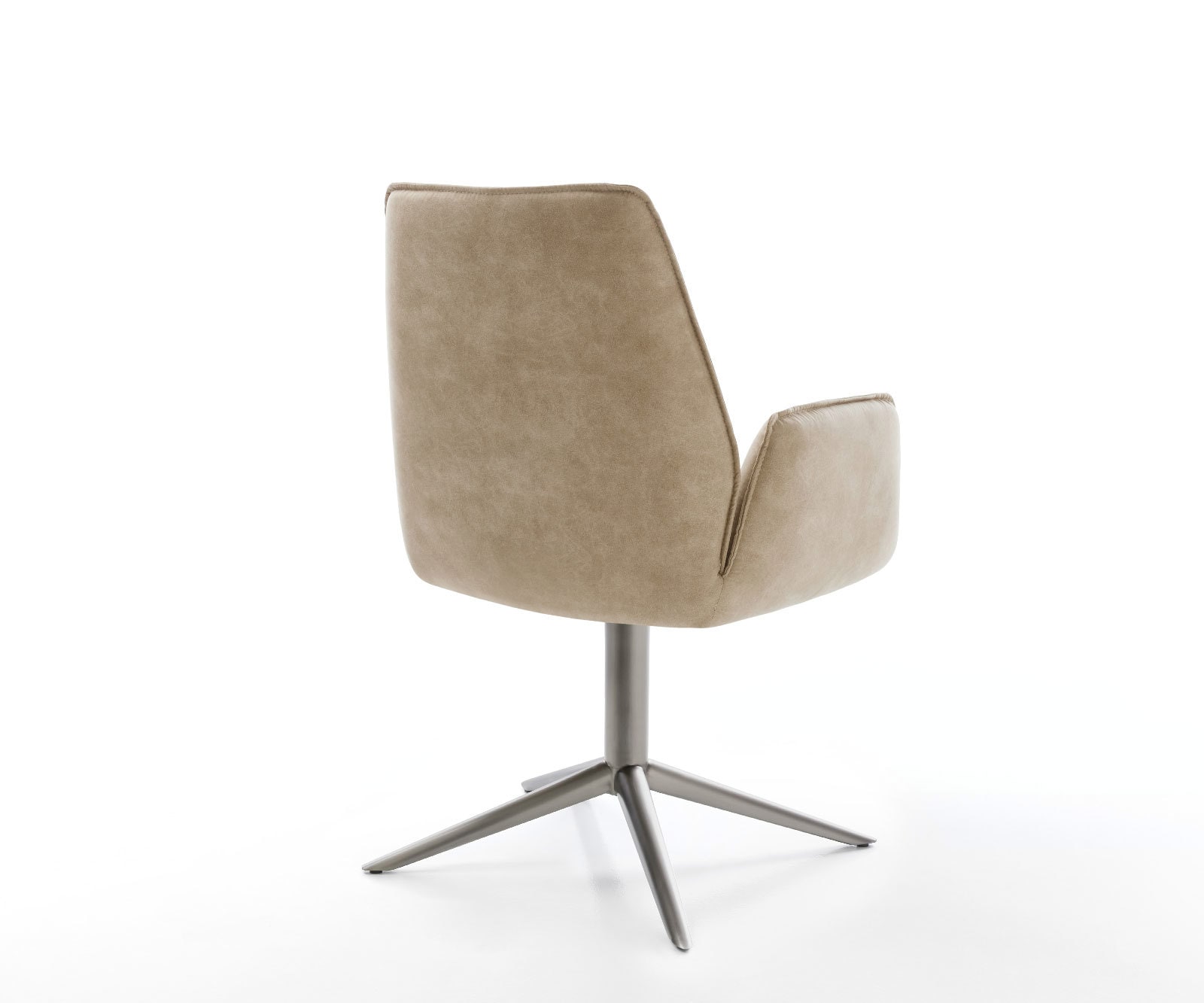 Drehstuhl Zoa-Flex Mikrofaser Beige Vintage Fußkreuz Graphit 360° drehbar Wippfunktion Taschenfederkern 5