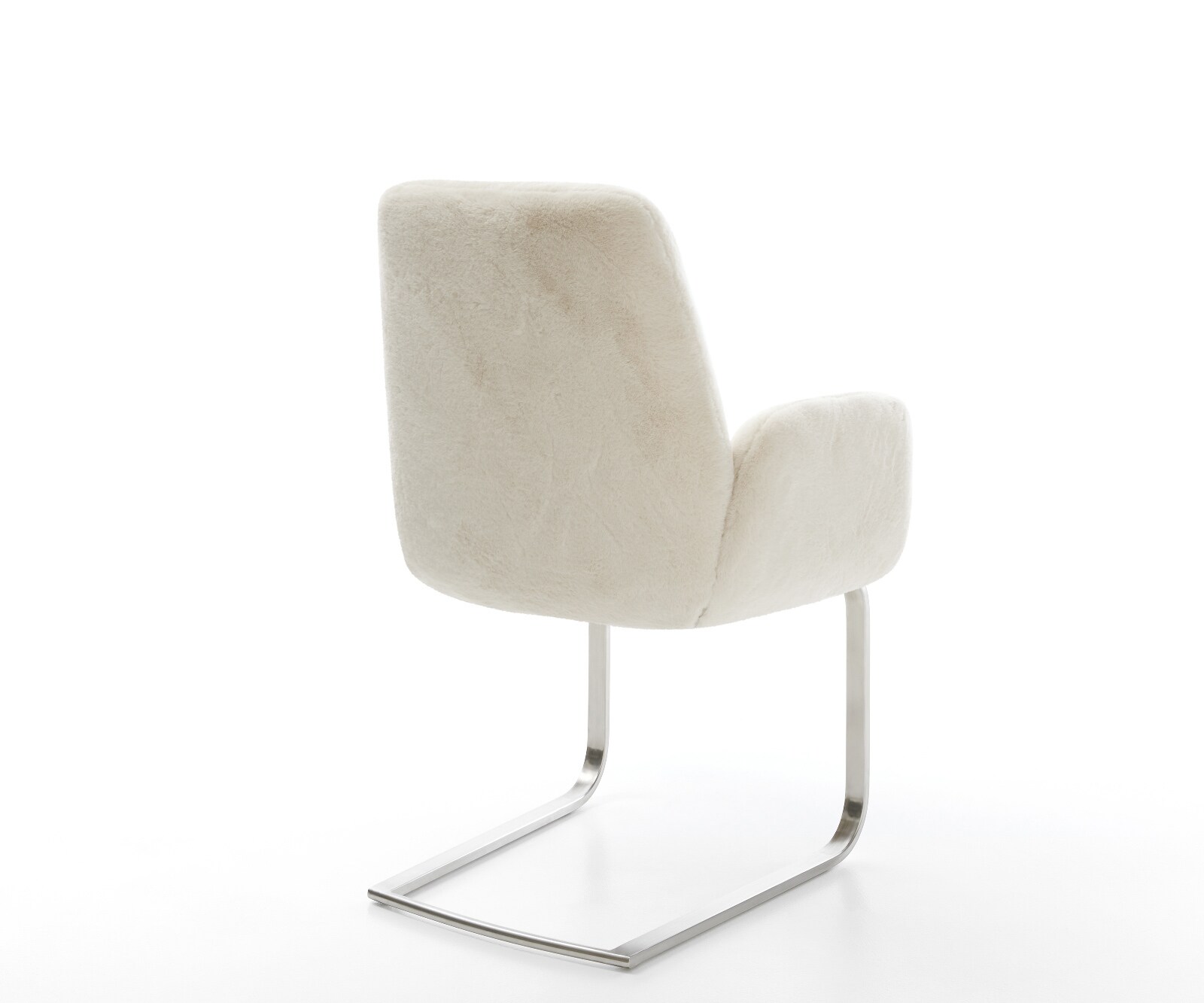 Freischwinger Zoa-Flex Plüsch Creme-Weiß Freischwinger flach Edelstahl Taschenfederkern 4