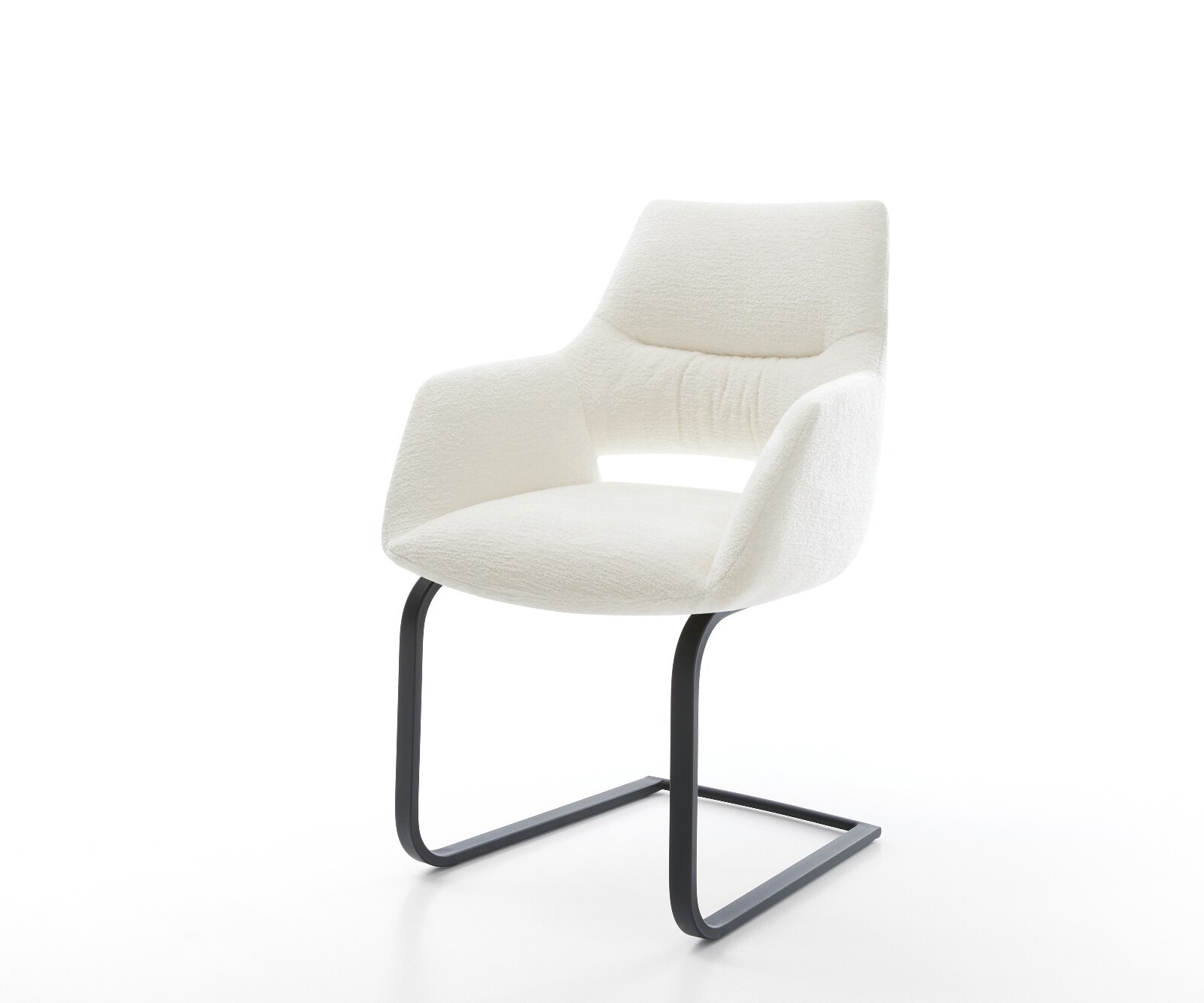 Freischwinger Yago-Flex mit Armlehnen Bouclé Soft Beige Freischwinger flach günstig online kaufen