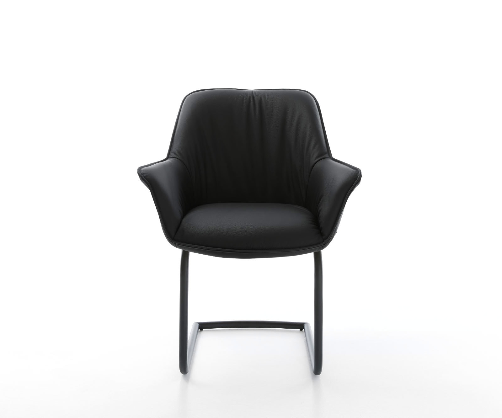 Freischwinger Keila-Flex mit Armlehnen Echt-Leder Schwarz Freischwinger rund Schwarz 2 Freischwinger Keila-Flex mit Armlehnen Echt-Leder Schwarz Freischwinger rund Schwarz 2