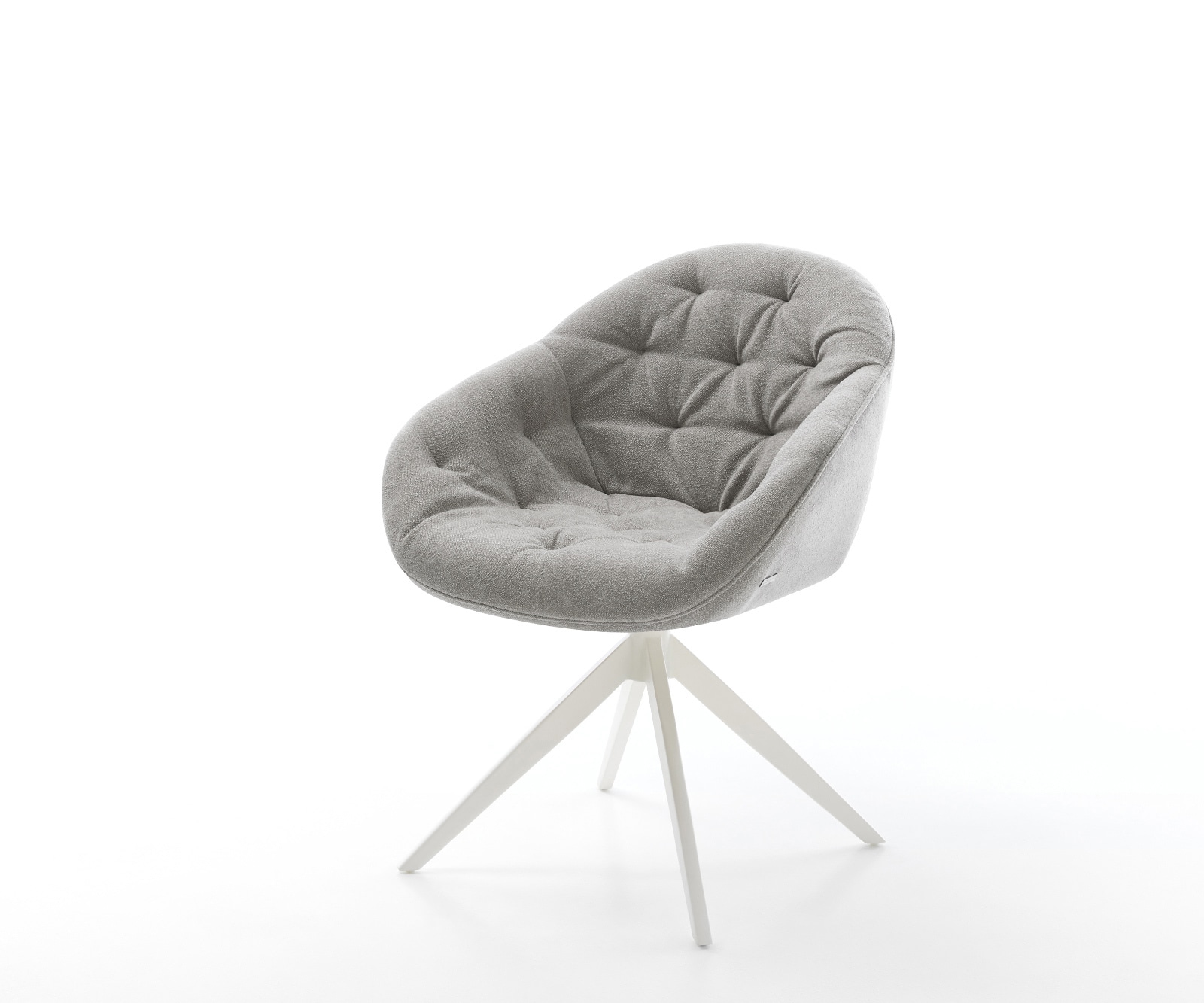 Drehstuhl Gaio-Flex Strukturstoff Soft Grau Kreuzgestell breit Weiß 360° drehbar Wippfunktion