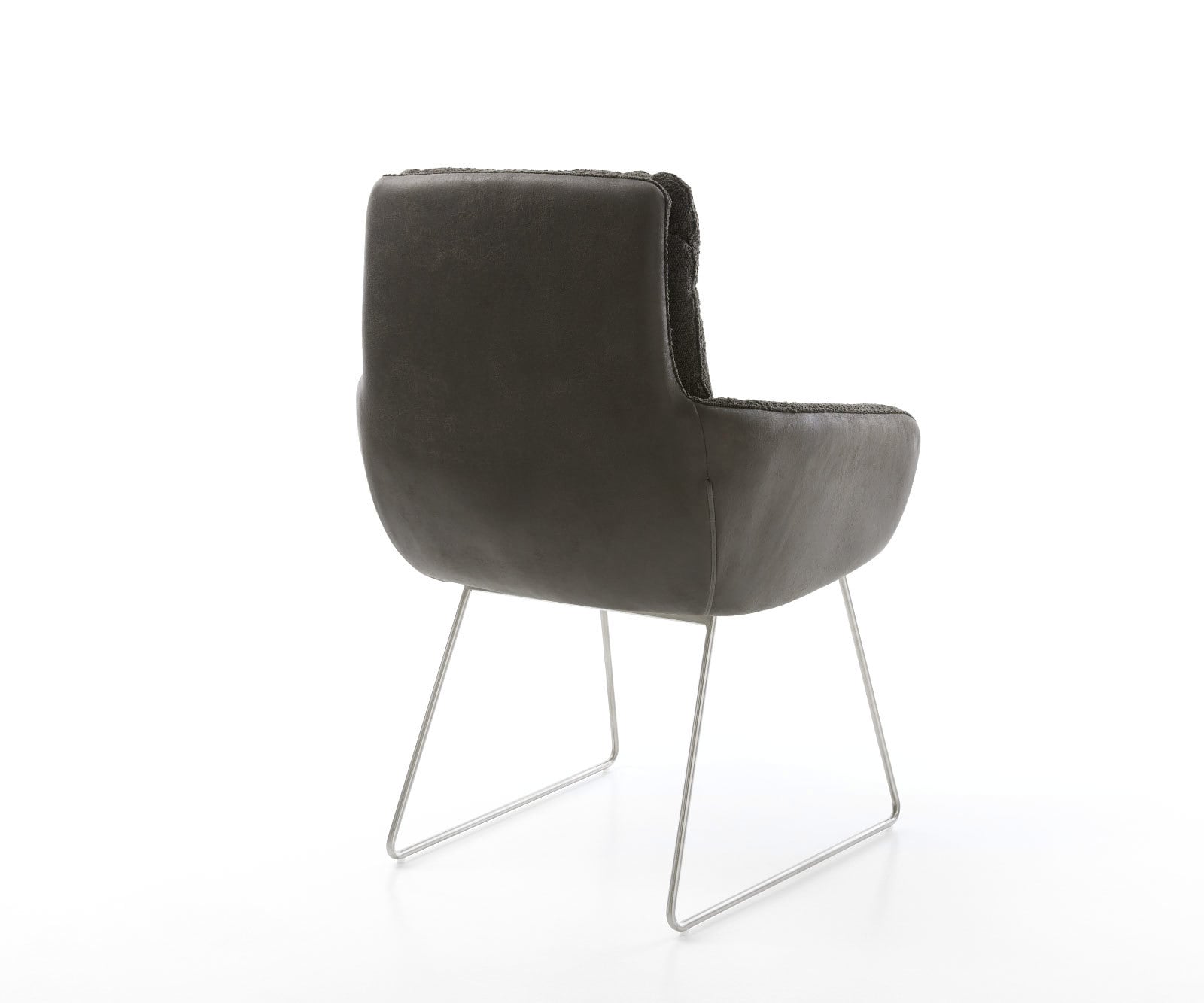 Esszimmerstuhl Abelia-Flex mit Armlehnen Materialmix Schwarz Kufengestell Edelstahl 4 Esszimmerstuhl Abelia-Flex mit Armlehnen Materialmix Schwarz Kufengestell Edelstahl 4