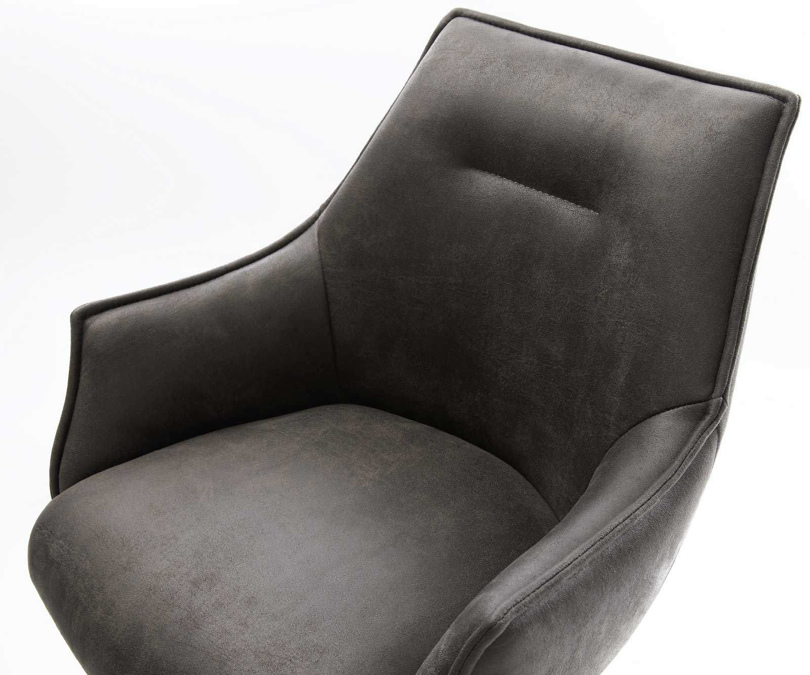 Barstuhl Alja-Flex Mikrofaser Anthrazit Vintage Freischwinger flach Metall Schwarz Taschenfederkern 3