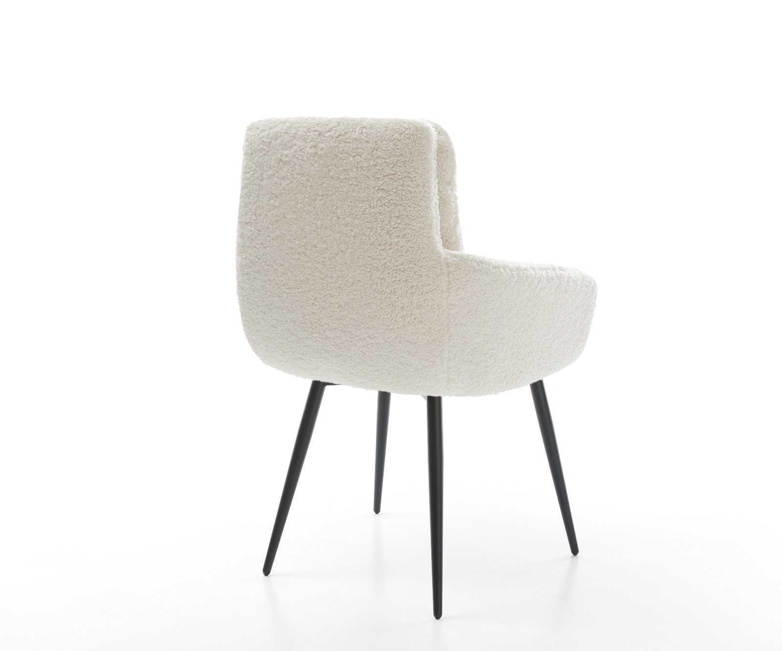 Esszimmerstuhl Abelia-Flex mit Armlehnen Teddystoff Beige 4-Fuß konisch Schwarz 4