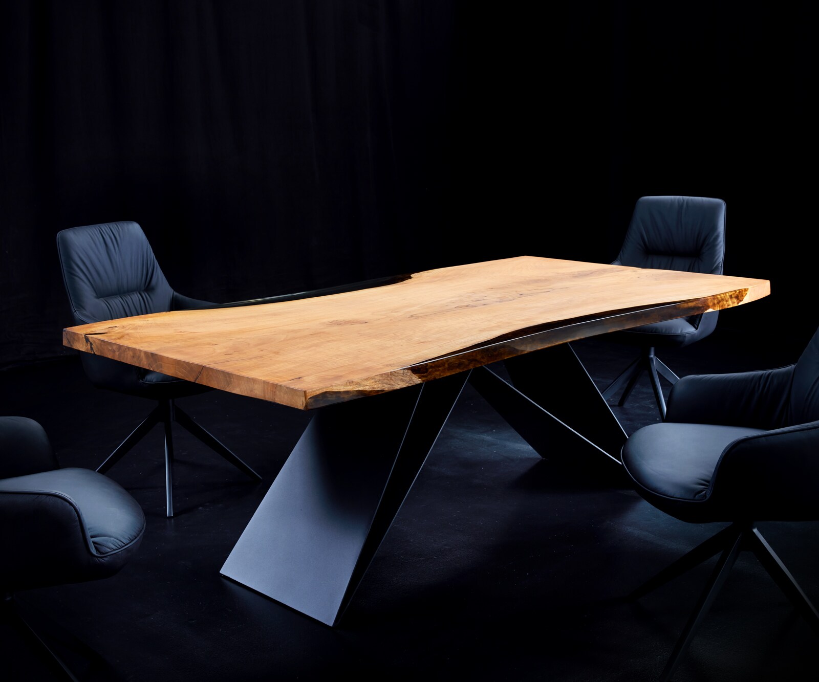 Tischplatte Esche Natur 210 cm Epoxid Unikat Nr. 34717