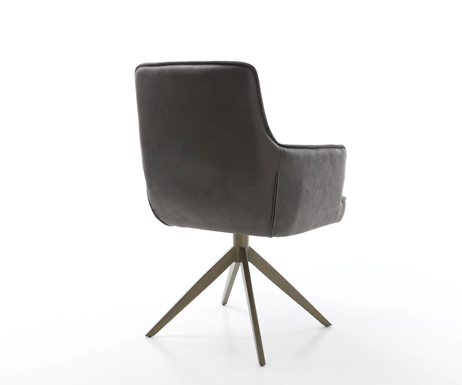 Drehstuhl Heira-Flex mit Armlehnen Mikrofaser Anthrazit Vintage Kreuzgestell breit Effektfinish Titan 360° drehbar Taschenfederkern 4