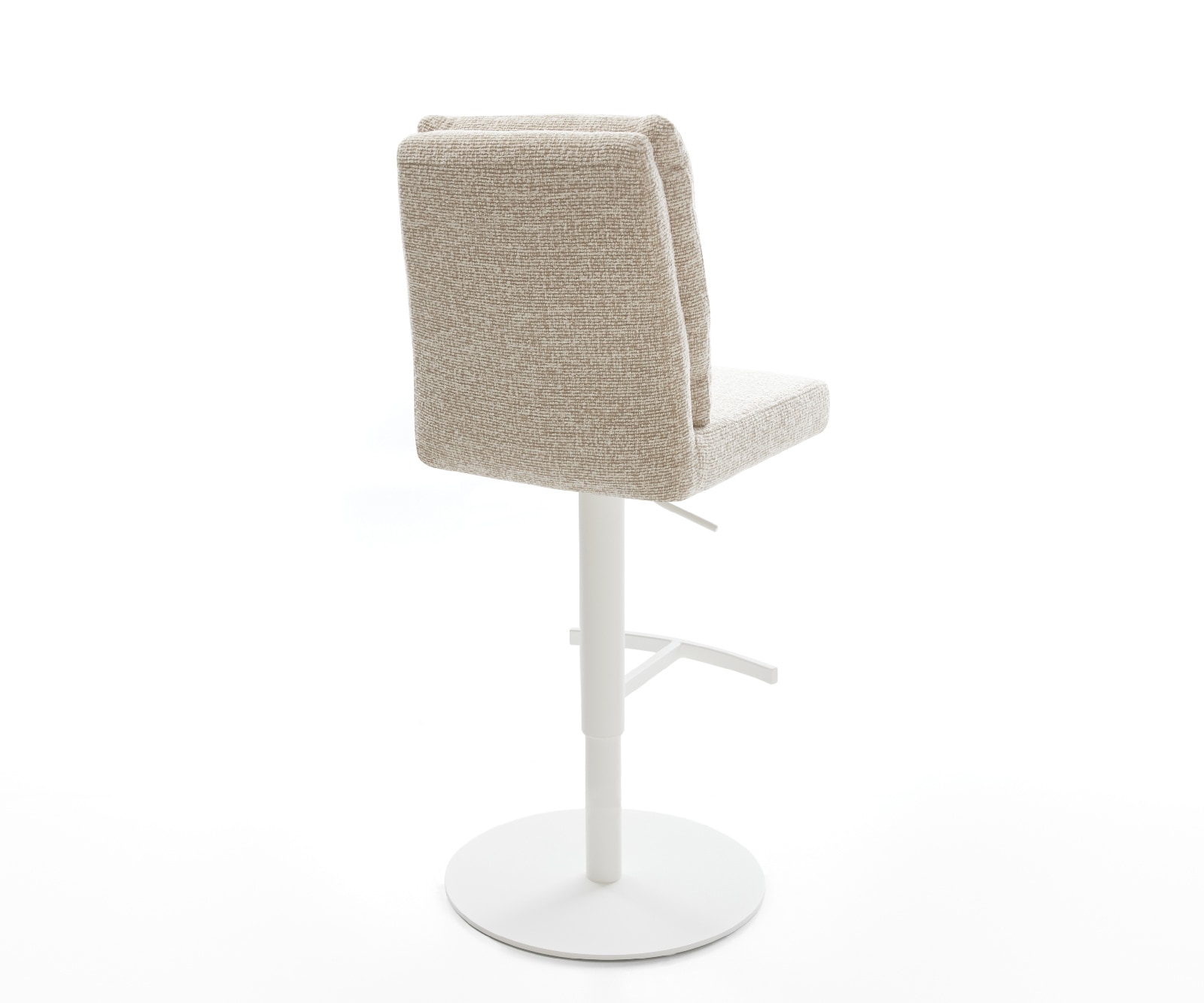 Barstuhl Pela-Flex Webstoff Soft Beige Drehfuß höhenverstellbar Metall Weiß 4