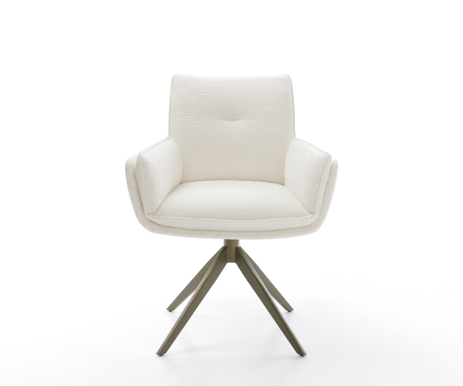 Drehstuhl Nela-Flex Bouclé Soft Beige Kreuzgestell breit Effektfinish Titan 360° drehbar Wippfunktion 2