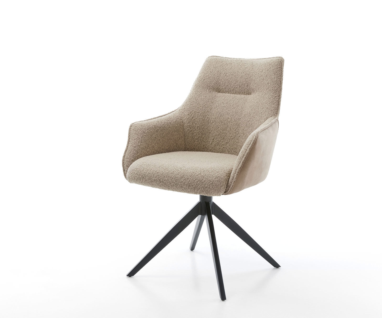 Drehstuhl Alja-Flex mit Armlehnen Materialmix Schlamm Kreuzgestell breit Schwarz 360° drehbar Wippfunktion Taschenfederkern Drehstuhl Alja-Flex mit Armlehnen Materialmix Schlamm Kreuzgestell breit Schwarz 360° drehbar Wippfunktion Taschenfederkern