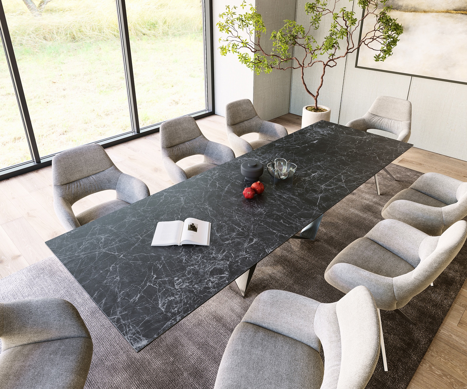 Esstisch Edge 300x100cm Keramik Laminam®Nero Greco Anthrazit Spider Flachstahl Edelstahl 3 Esstisch Edge 300x100cm Keramik Laminam®Nero Greco Anthrazit Spider Flachstahl Edelstahl 3